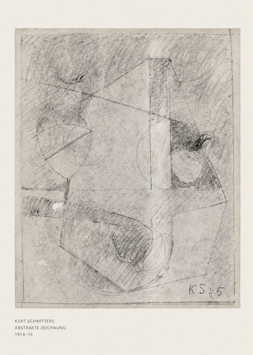 Kurt Schwitters Abstrakte Zeichnung No6 - Juliste
