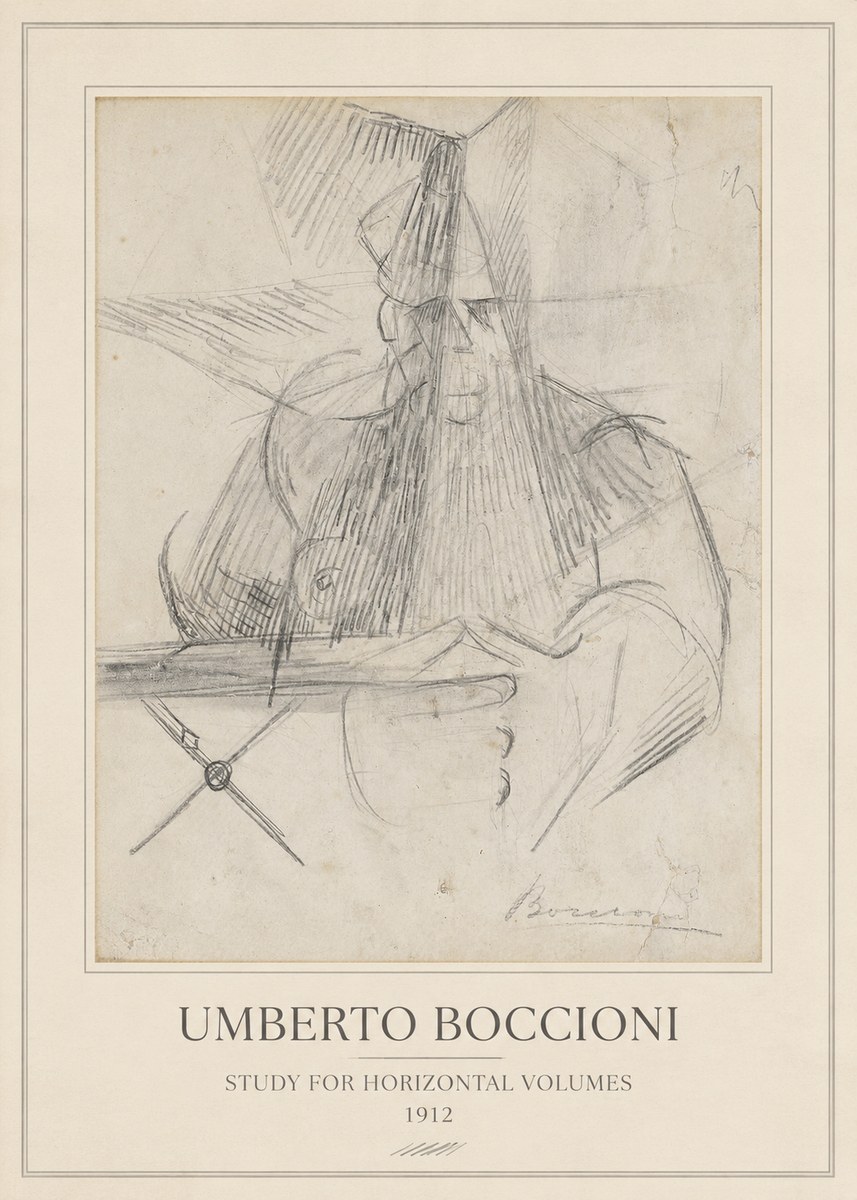 Umberto Boccioni Study for Horizontal Volumes No3 - Juliste