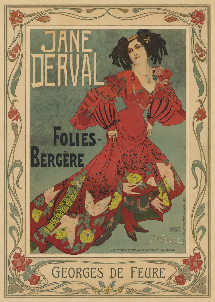 Georges de Feure Jane Derval - Folies-bergère III No1 - Juliste