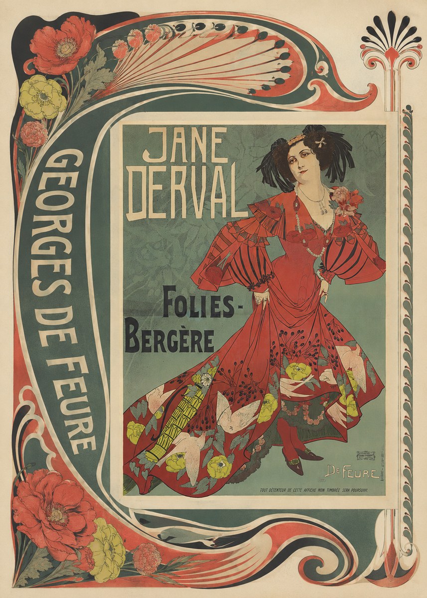 Georges de Feure Jane Derval - Folies-bergère III No2 - Juliste