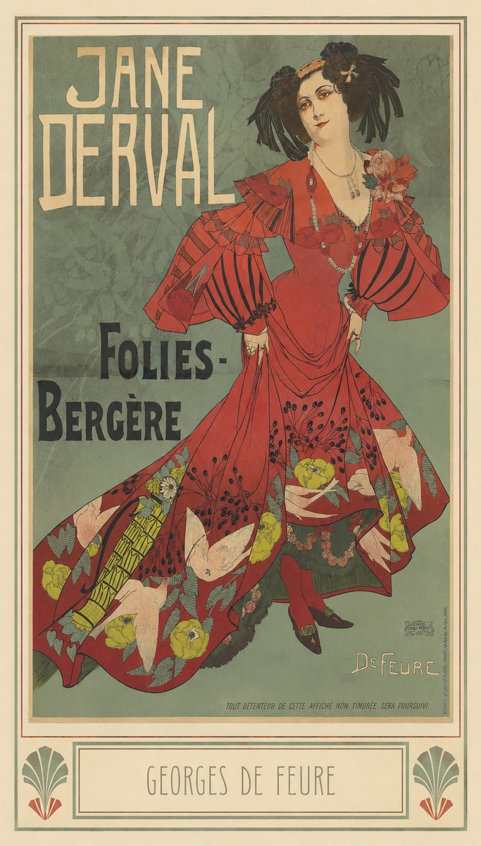 Georges de Feure Jane Derval - Folies-bergère III No3 - Juliste