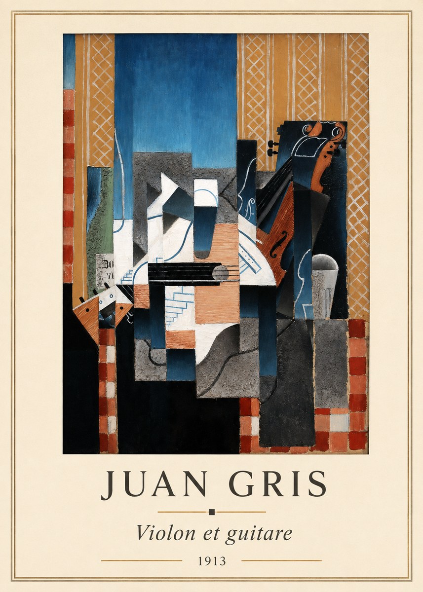 Juan Gris Violin and Guitar II No5 - Juliste
