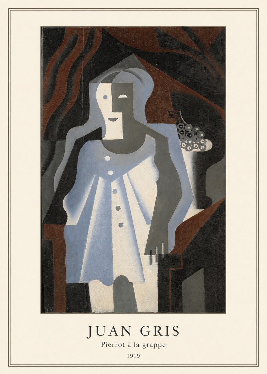 Juan Gris Pierrot À La Grappe No4 - Juliste