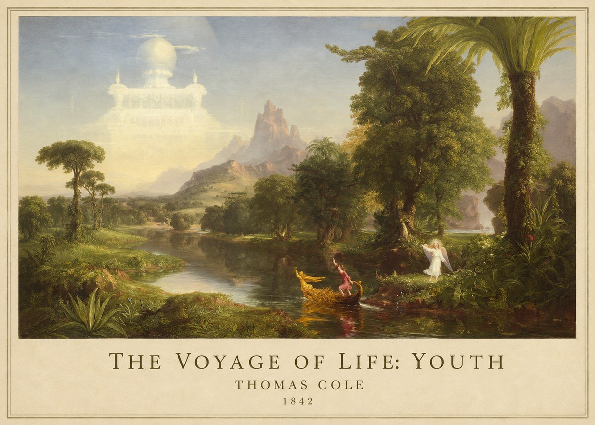 Thomas Cole The Voyage of Life: Youth V No1 - Juliste