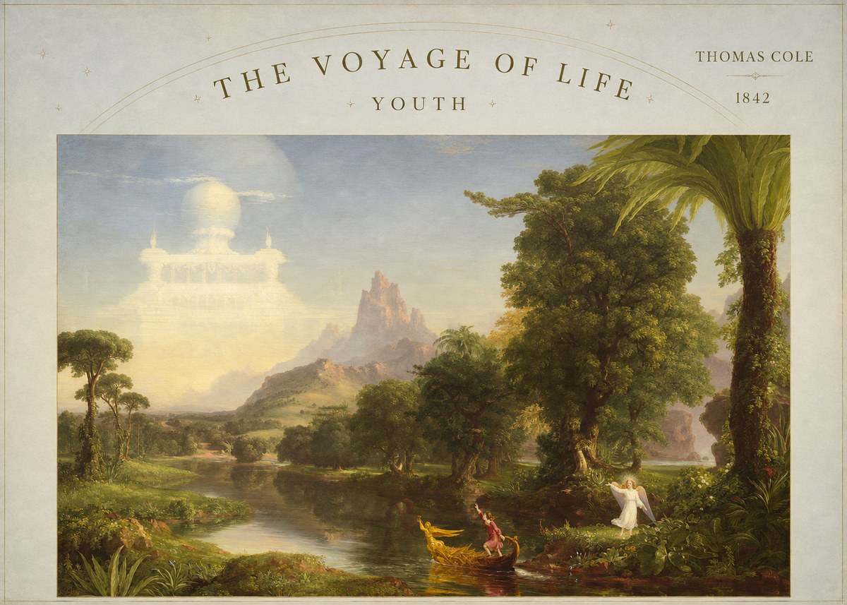 Thomas Cole The Voyage of Life: Youth V No4 - Juliste
