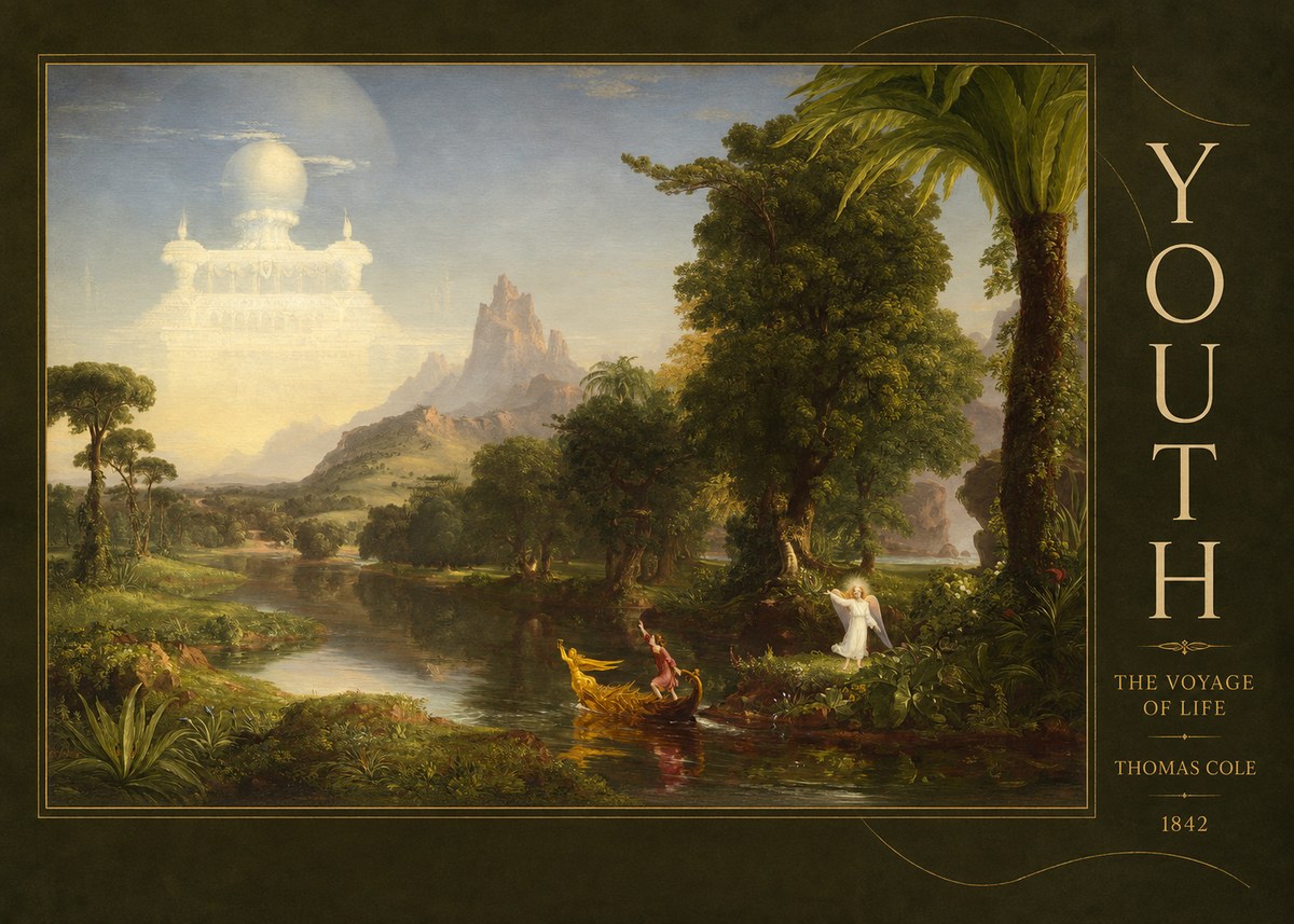 Thomas Cole The Voyage of Life: Youth V No5 - Juliste