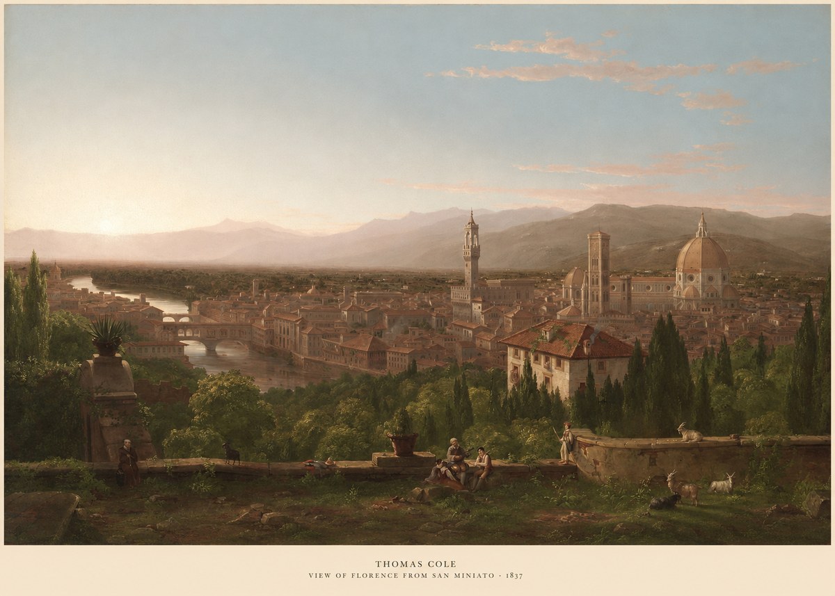 Thomas Cole View of Florence from San Miniato No6 - Juliste