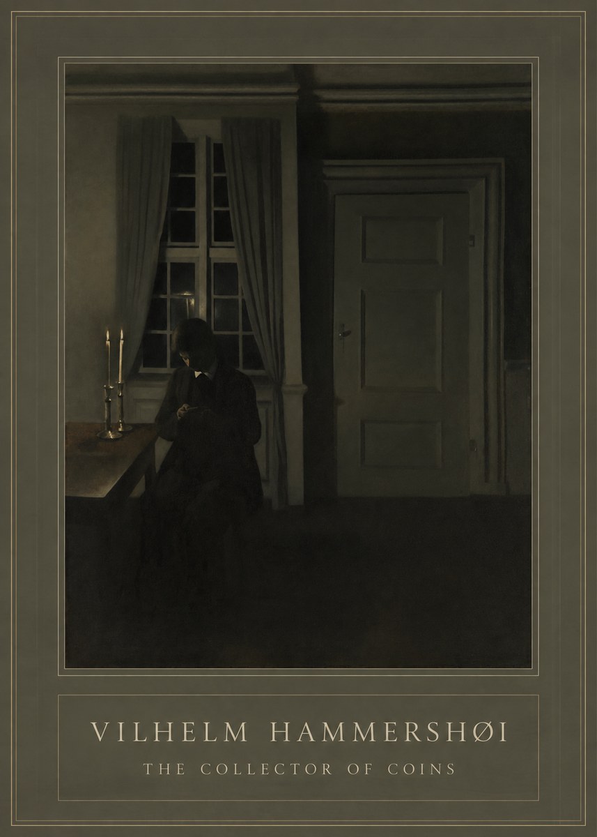 Vilhelm Hammershøi The Collector of Coins No1 - Juliste