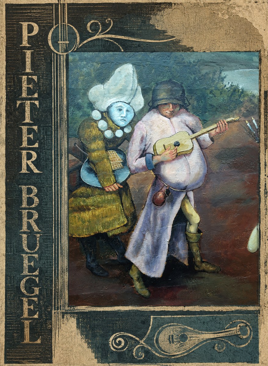 Pieter Bruegel Two Figures with a Lute No2 - Juliste