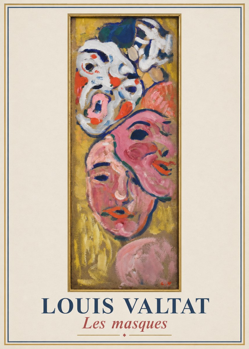 Louis Valtat Les Masques No1 - Juliste