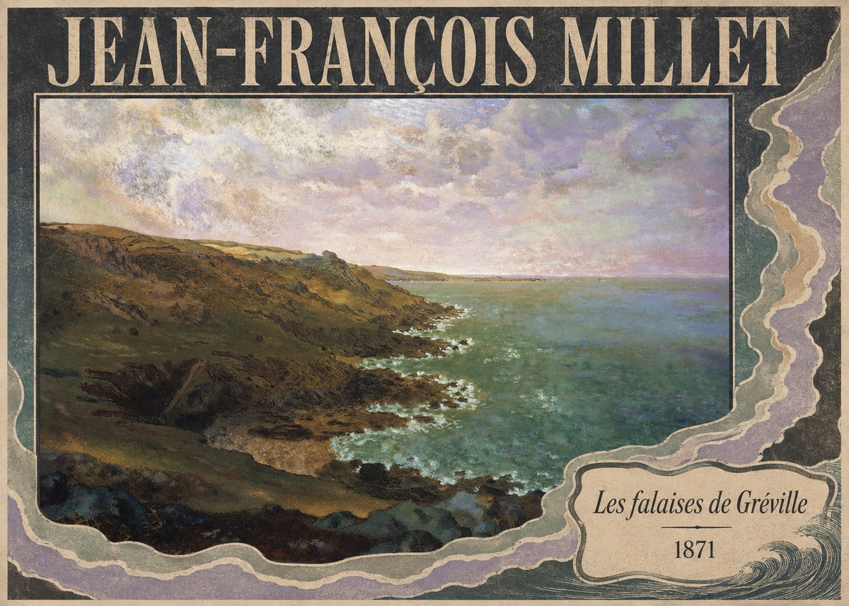 Jean-François Millet Les Falaises De Gréville No6 - Juliste