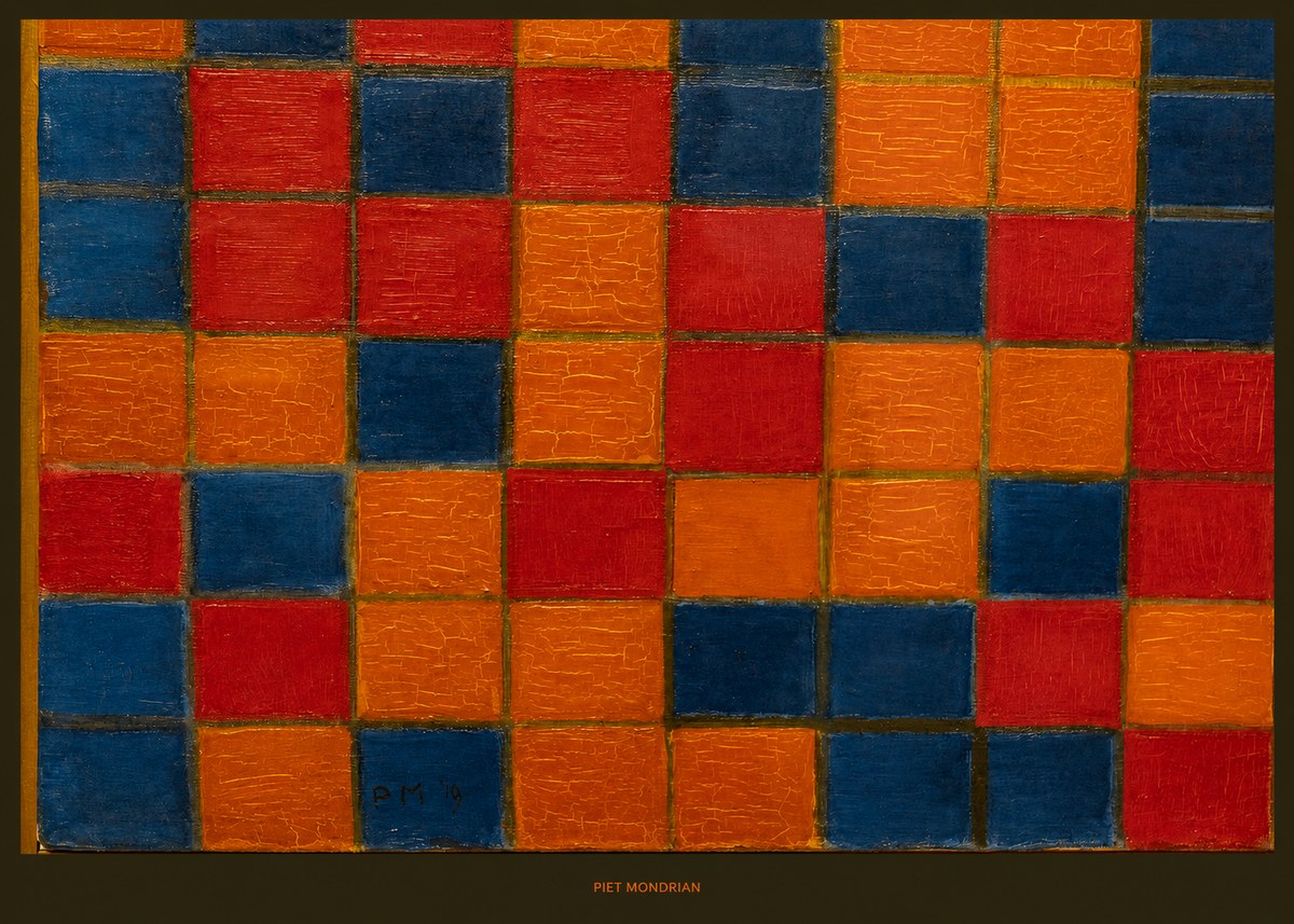 Piet Mondrian Checkerboard Composition with Dark Colors No6 - Juliste