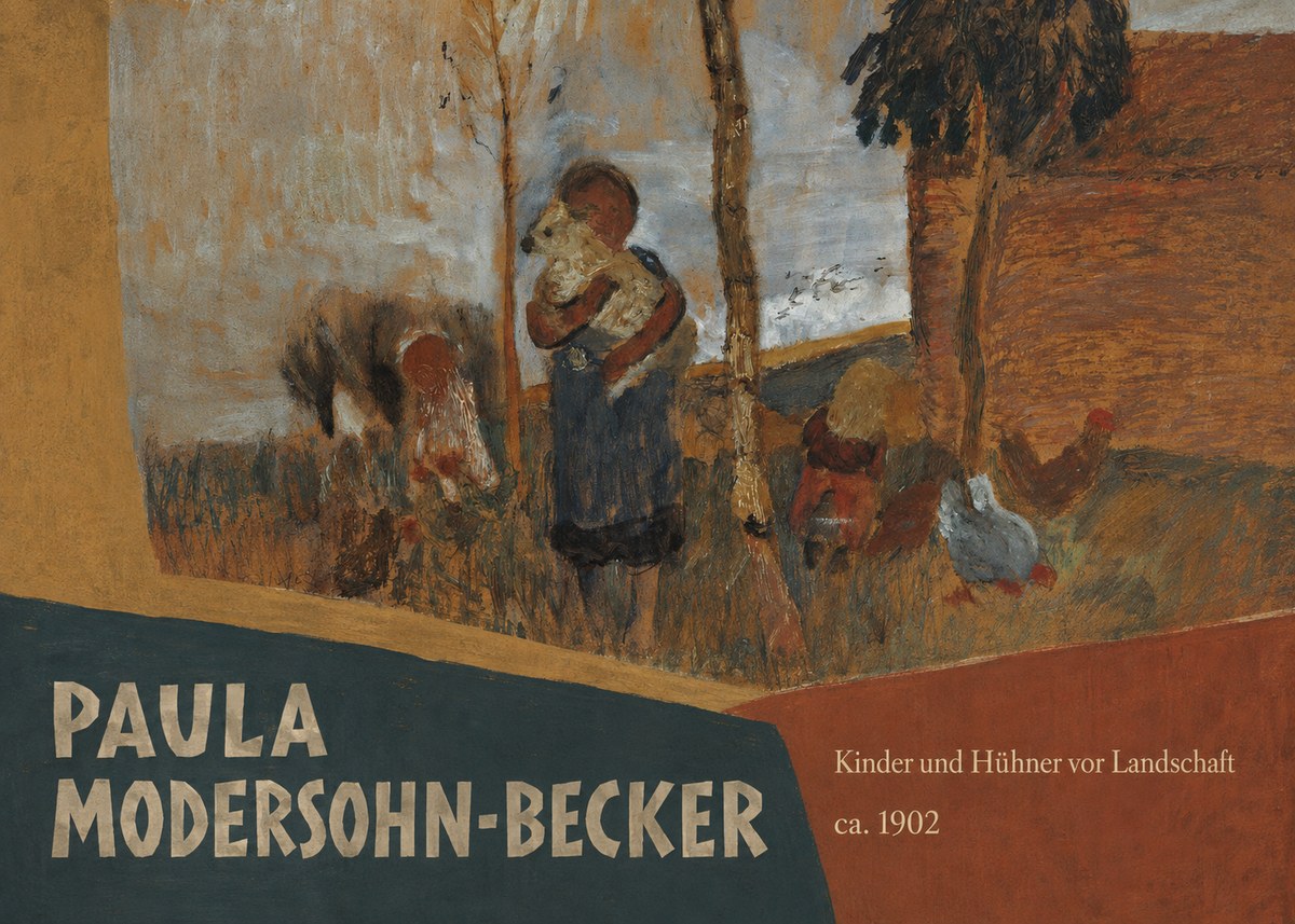 Paula Modersohn-Becker Kinder Und Hühner Vor Landschaft No5 - Juliste