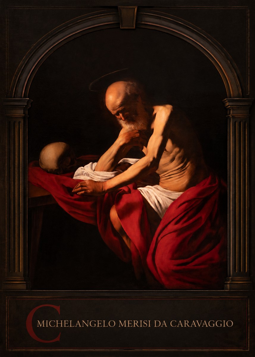 Michelangelo Merisi da Caravaggio Saint Jerome in Meditation II No3 - Juliste