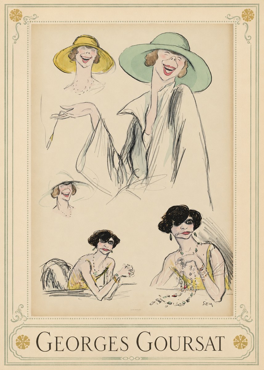 Georges Goursat Elegant Parisian Caricatures No1 - Juliste