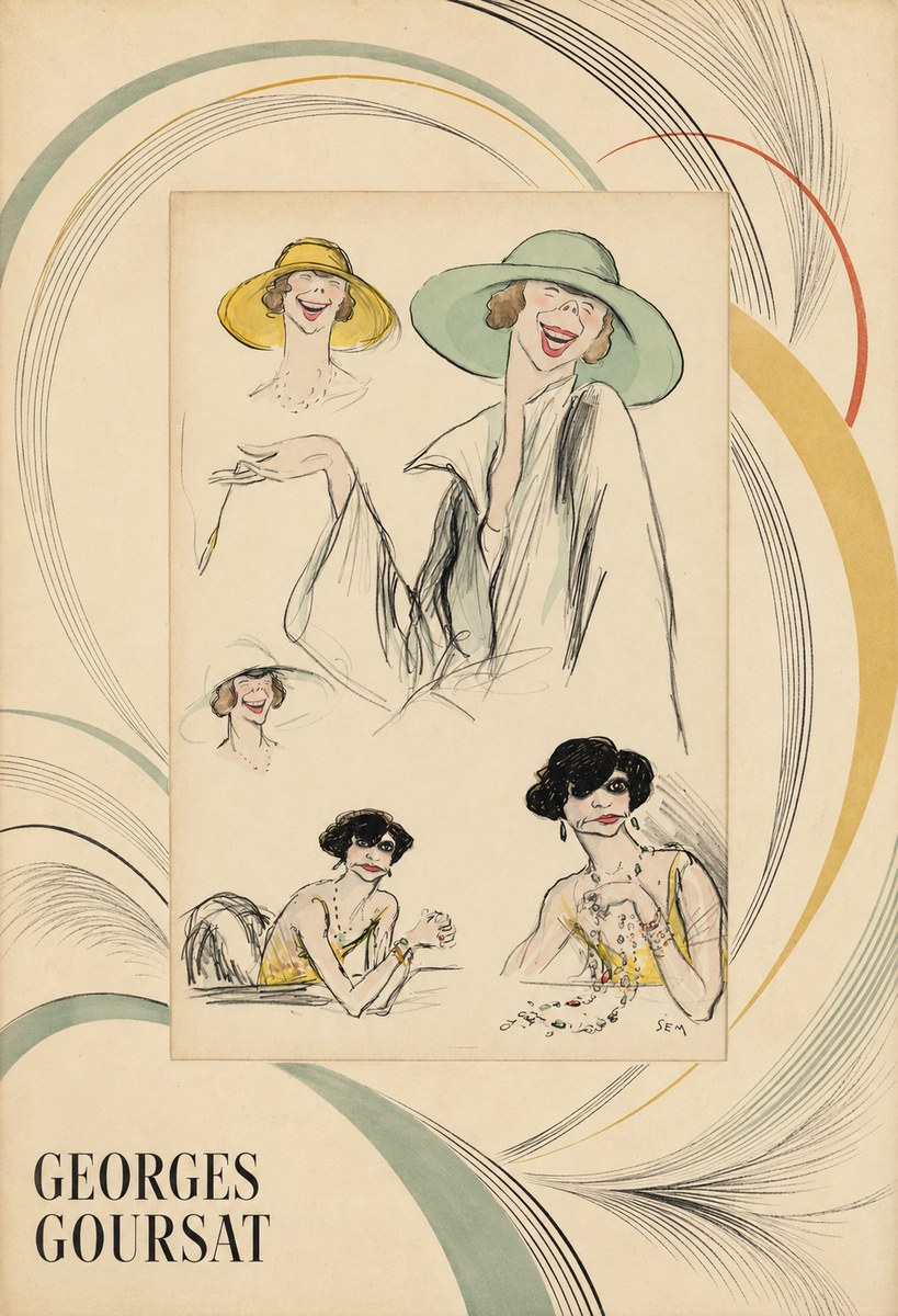 Georges Goursat Elegant Parisian Caricatures No4 - Juliste