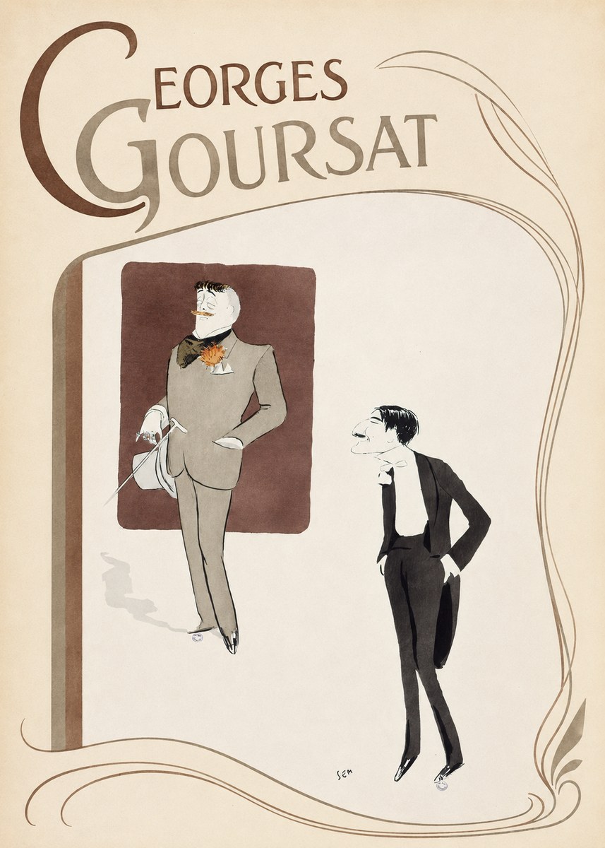 Georges Goursat High Society Caricature No2 - Juliste
