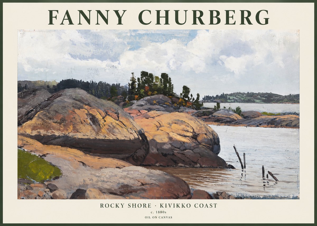 Fanny Churberg Rocky Shore · Kivikko Coast No1 - Juliste