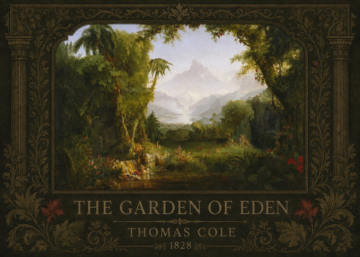 Thomas Cole The Garden of Eden II No3 - Juliste