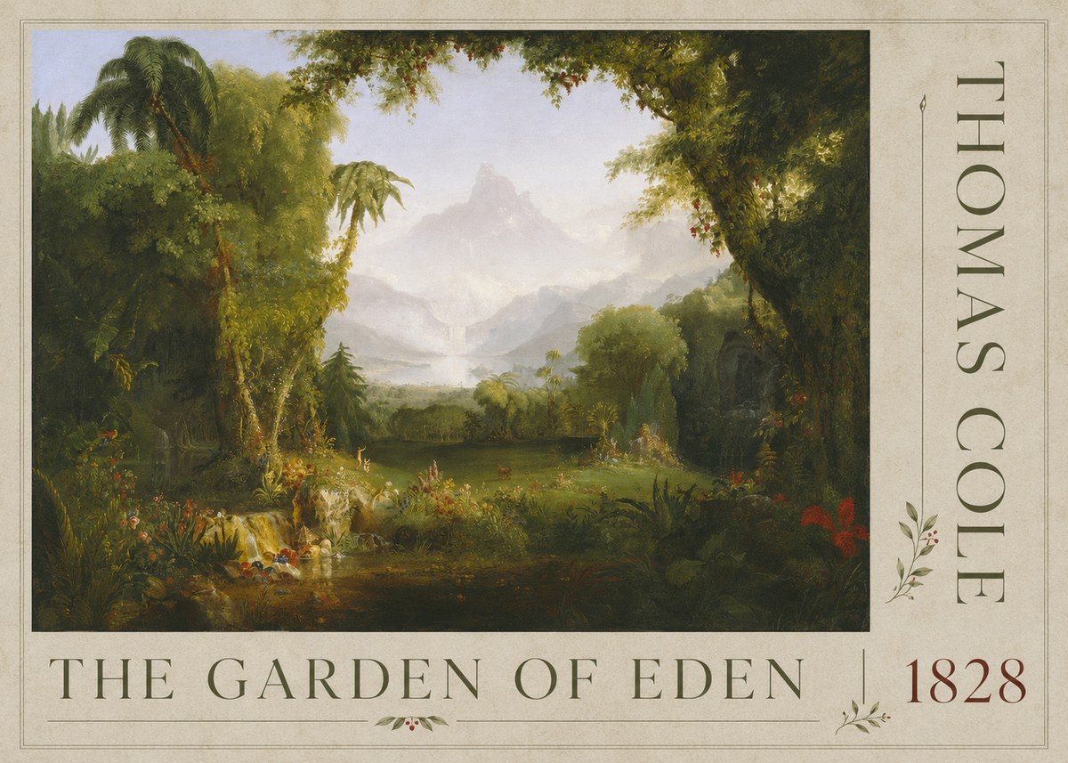 Thomas Cole The Garden of Eden II No4 - Juliste