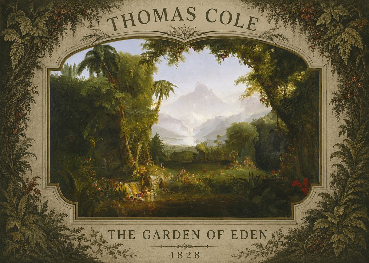 Thomas Cole The Garden of Eden II No5 - Juliste