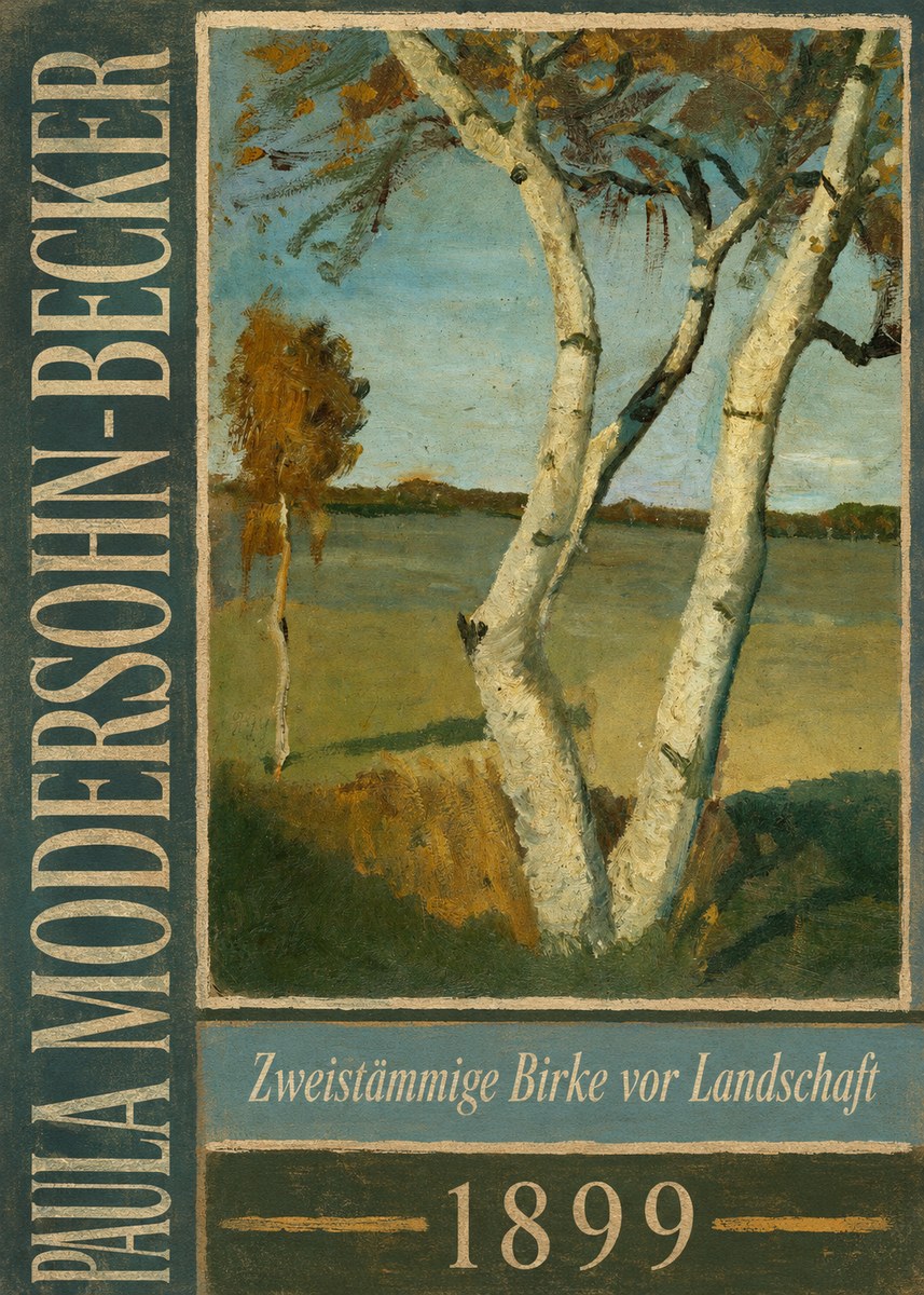 Paula Modersohn-Becker Zweistämmige Birke Vor Landschaft No5 - Juliste