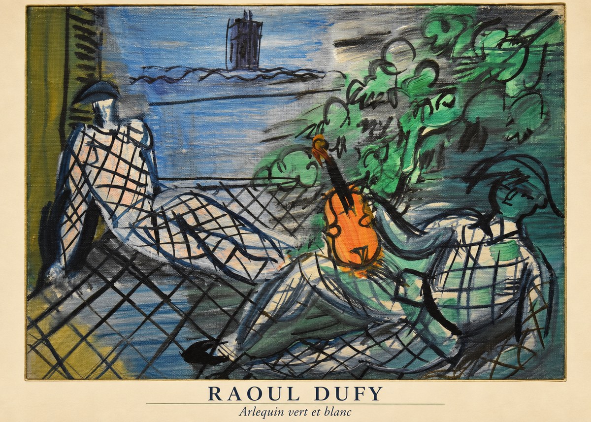Raoul Dufy Arlequin Vert Et Blanc No5 - Juliste