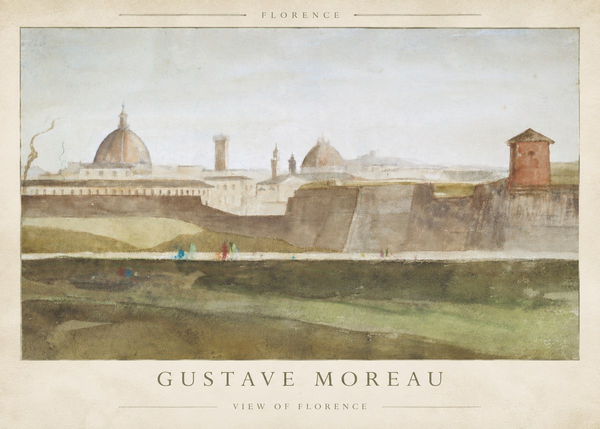 Gustave Moreau View of Florence No4 - Juliste