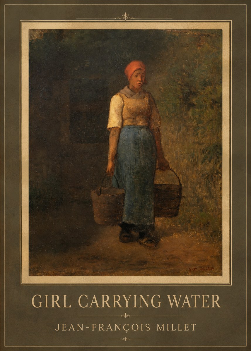 Jean-François Millet Girl Carrying Water No1 - Juliste