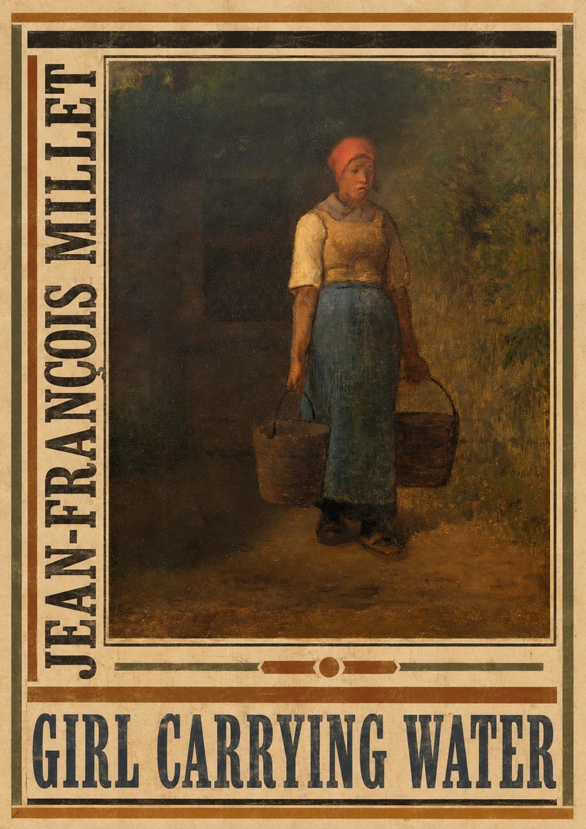Jean-François Millet Girl Carrying Water No4 - Juliste