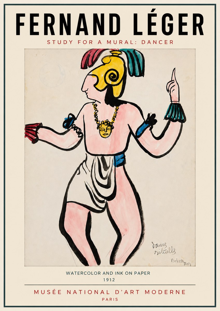Fernand Léger Dans Rituelles No3 - Juliste