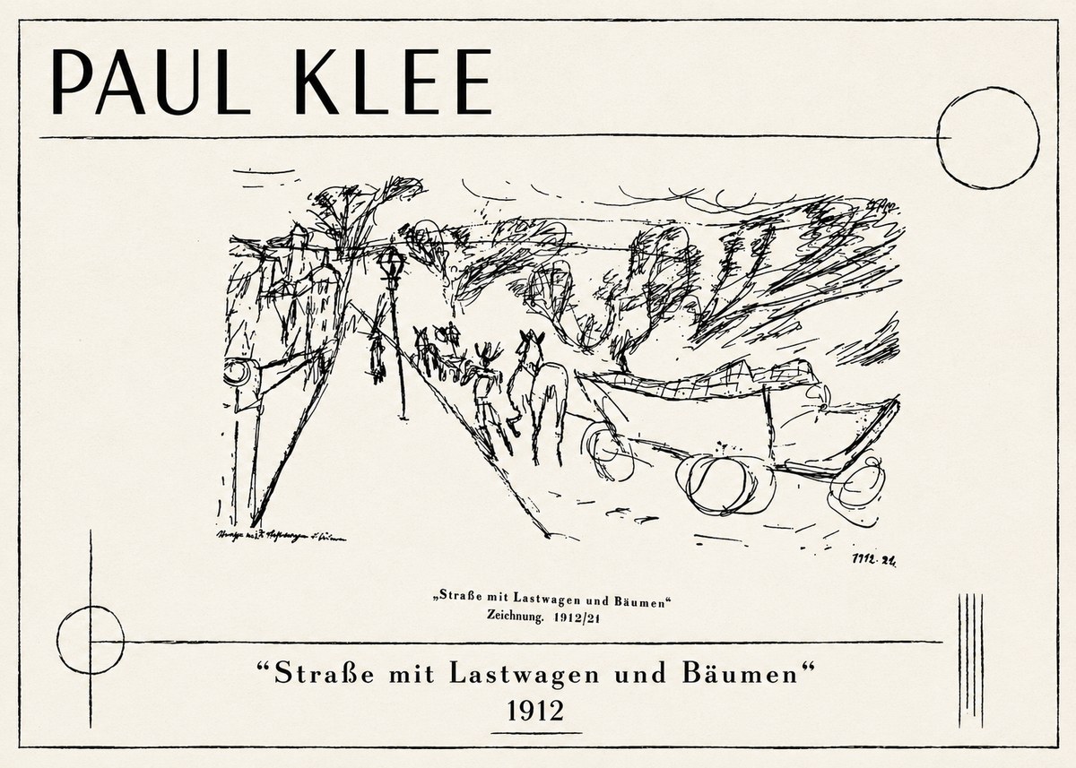 Paul Klee Straße Mit Lastwagen Und Bäumen No1 - Juliste