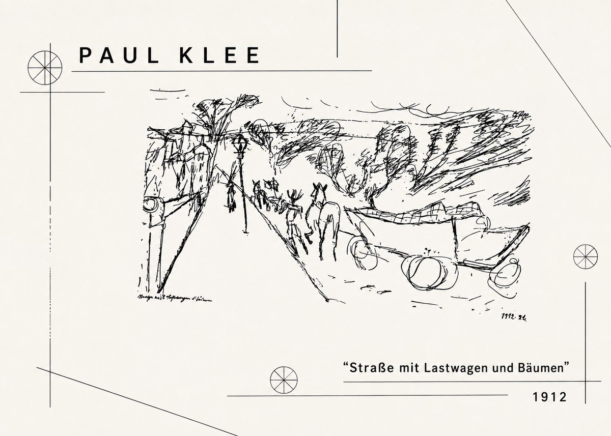 Paul Klee Straße Mit Lastwagen Und Bäumen No2 - Juliste