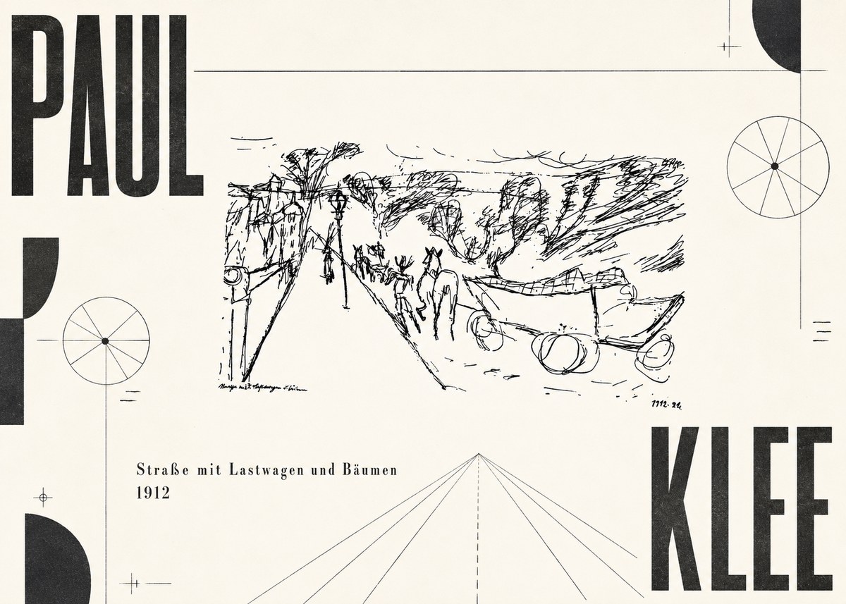 Paul Klee Straße Mit Lastwagen Und Bäumen No6 - Juliste