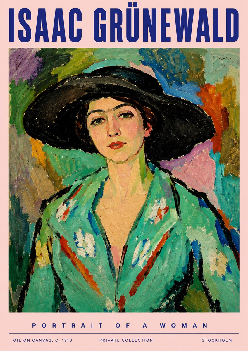 Isaac Grünewald Portrait of a Woman No3 - Juliste