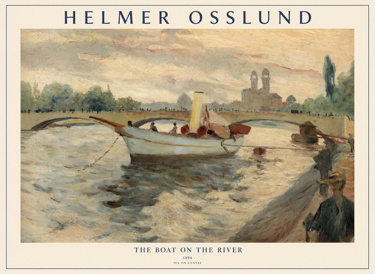 Helmer Osslund The Boat on the River No1 - Juliste