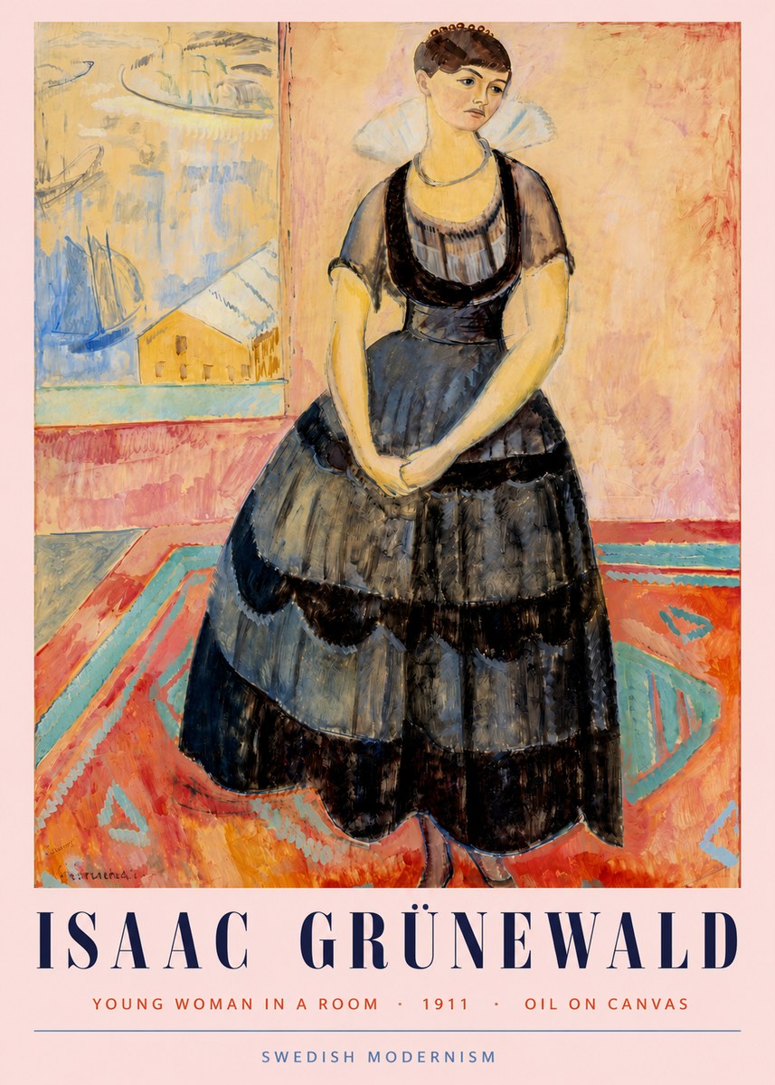 Isaac Grünewald Young Woman in a Room No3 - Juliste