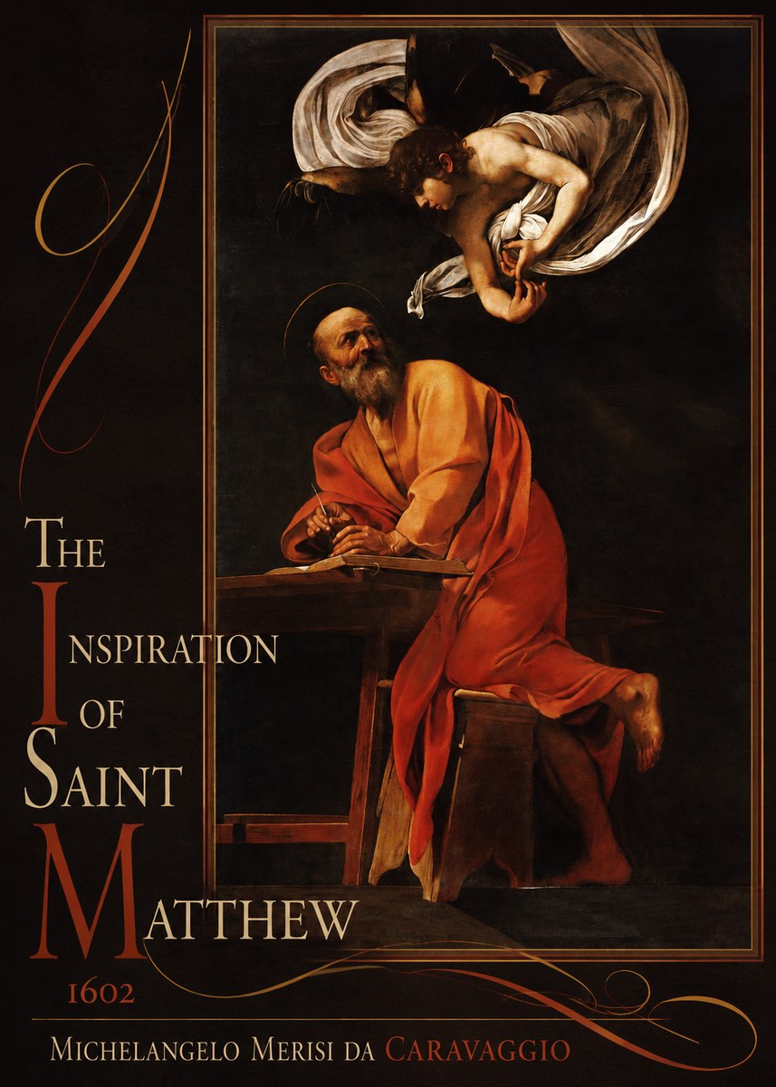 Michelangelo Merisi da Caravaggio The Inspiration of Saint Matthew II No2 - Juliste