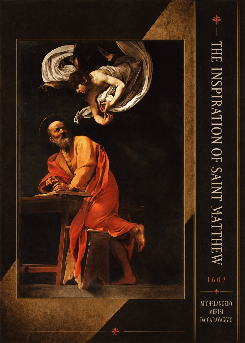 Michelangelo Merisi da Caravaggio The Inspiration of Saint Matthew II No3 - Juliste