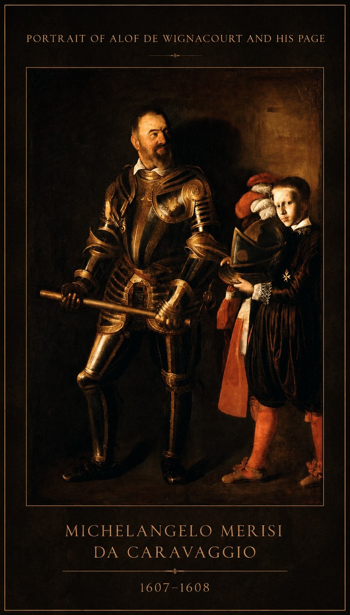 Michelangelo Merisi da Caravaggio Portrait of Alof De Wignacourt and His Page No1 - Juliste