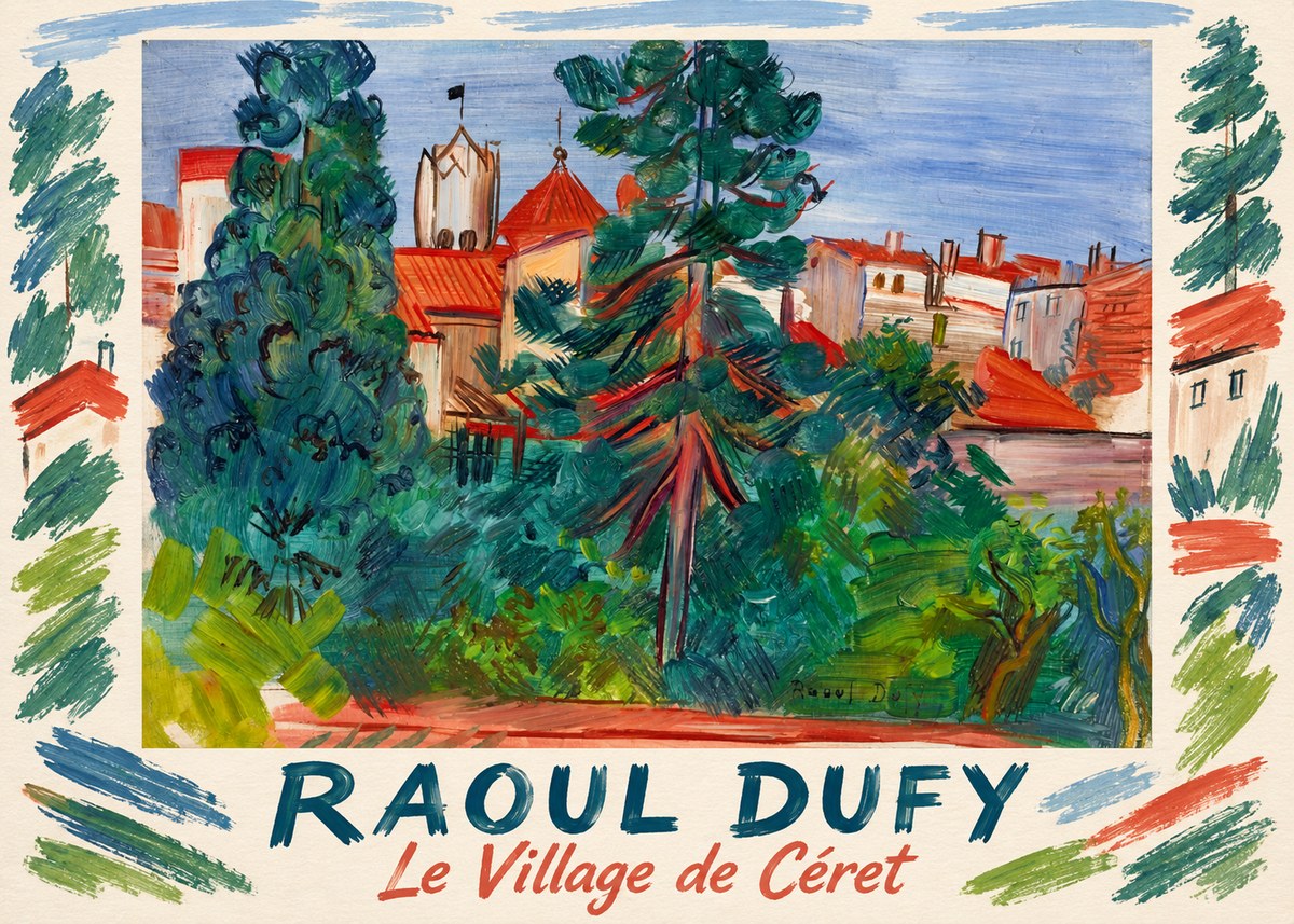 Raoul Dufy Le Village De Céret No1 - Juliste