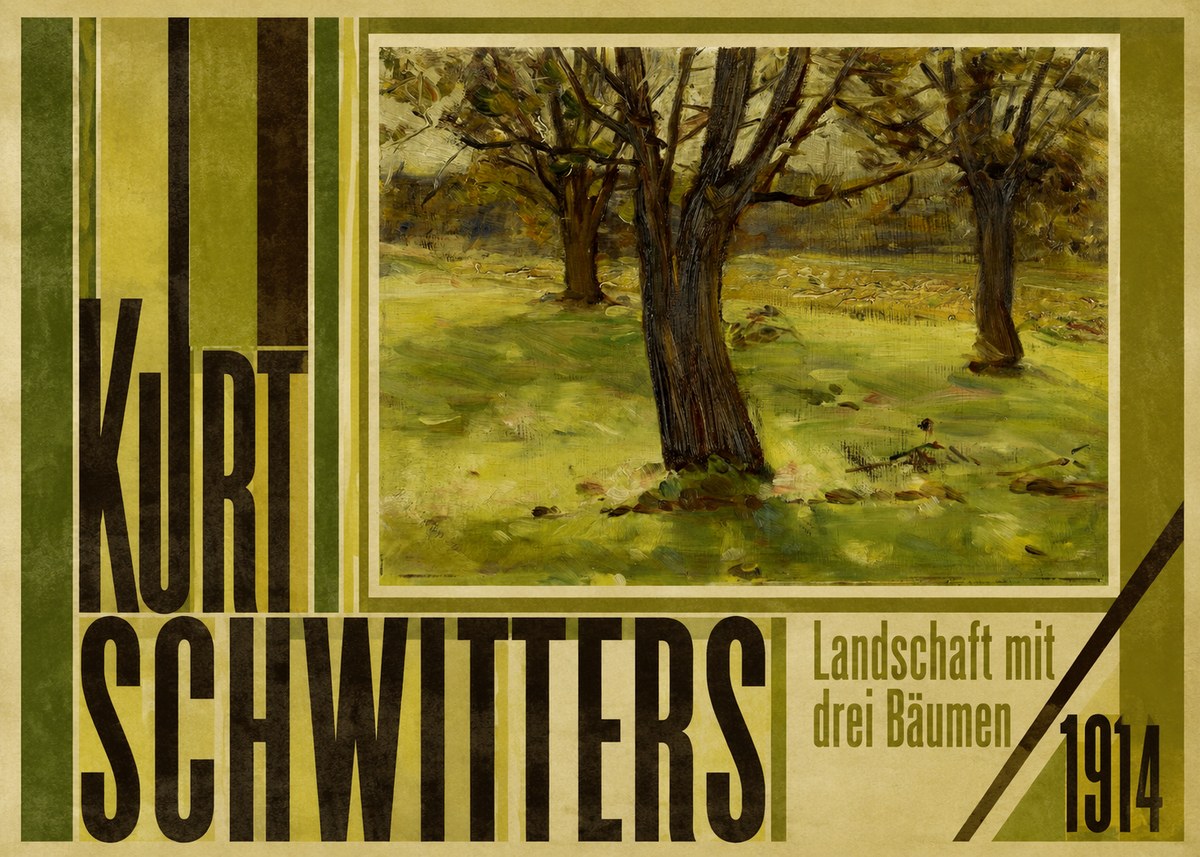 Kurt Schwitters Landschaft Mit Drei Bäumen No5 - Juliste