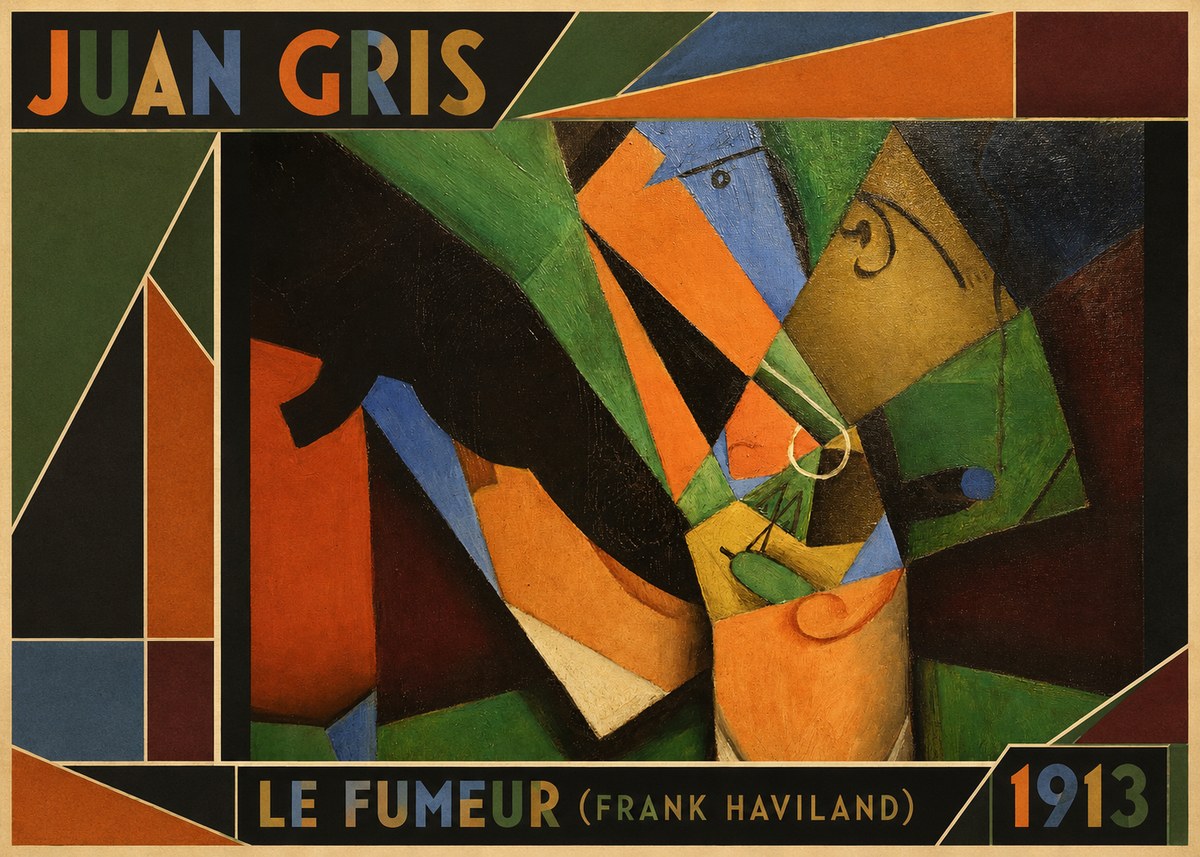 Juan Gris Le Fumeur (Frank Haviland) No1 - Juliste