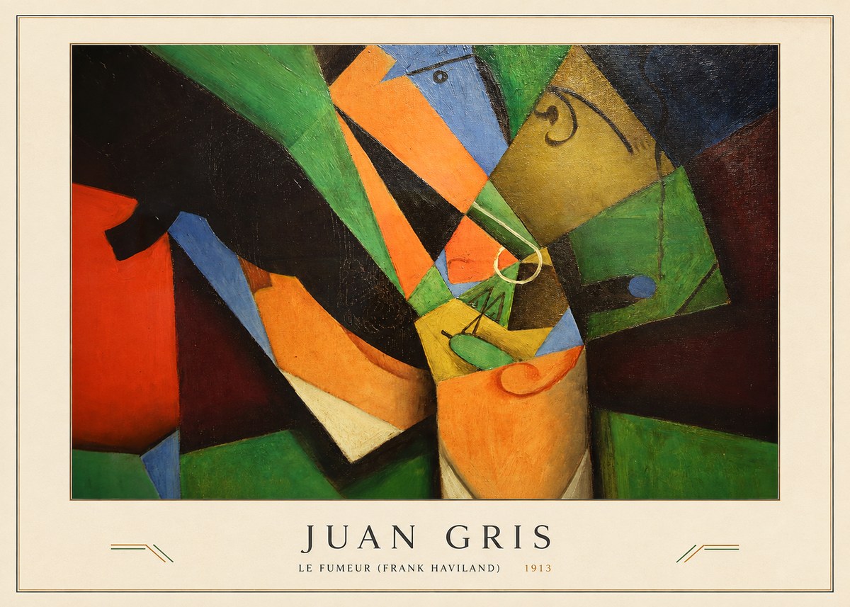 Juan Gris Le Fumeur (Frank Haviland) No3 - Juliste