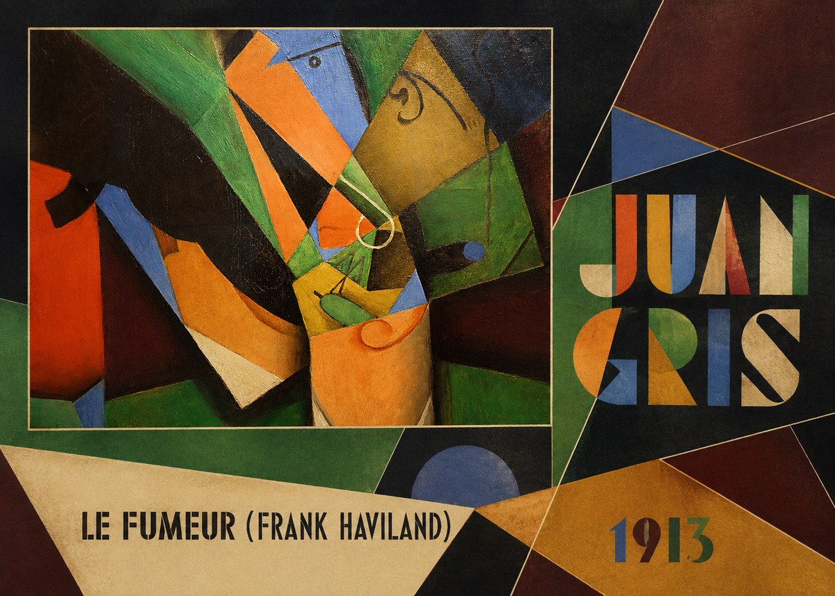 Juan Gris Le Fumeur (Frank Haviland) No4 - Juliste