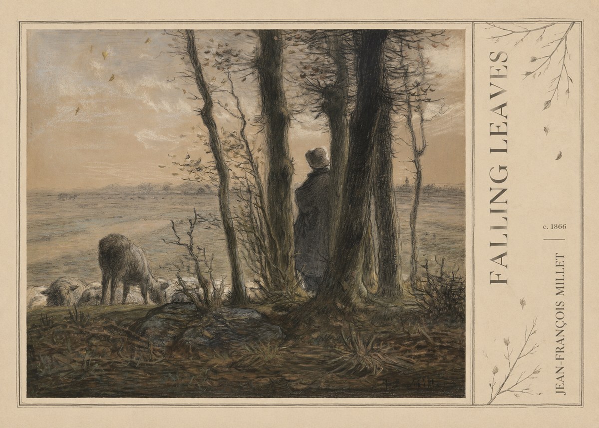 Jean-François Millet Falling Leaves No2 - Juliste