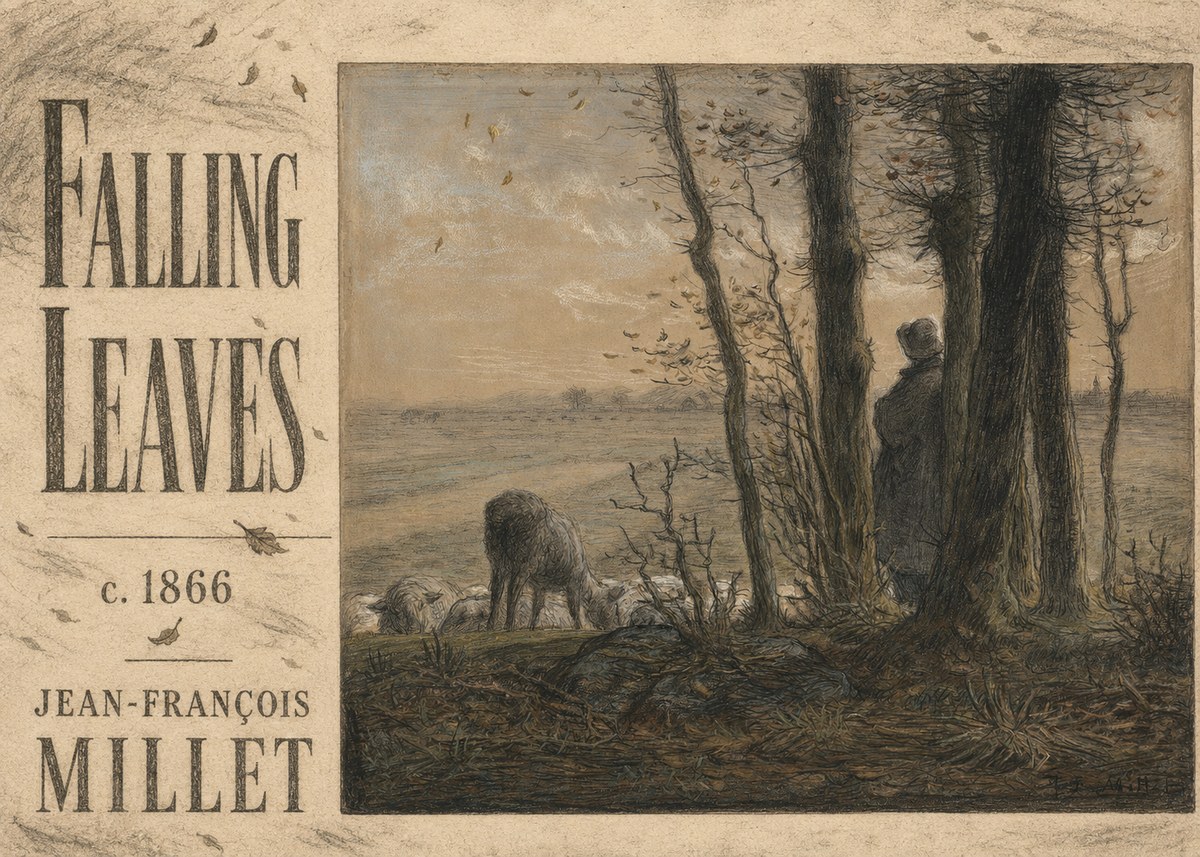 Jean-François Millet Falling Leaves No5 - Juliste