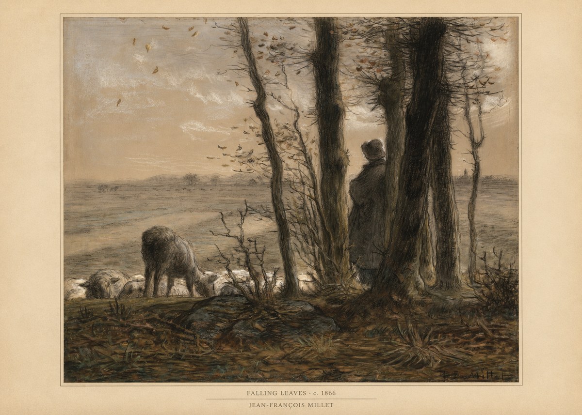 Jean-François Millet Falling Leaves No6 - Juliste