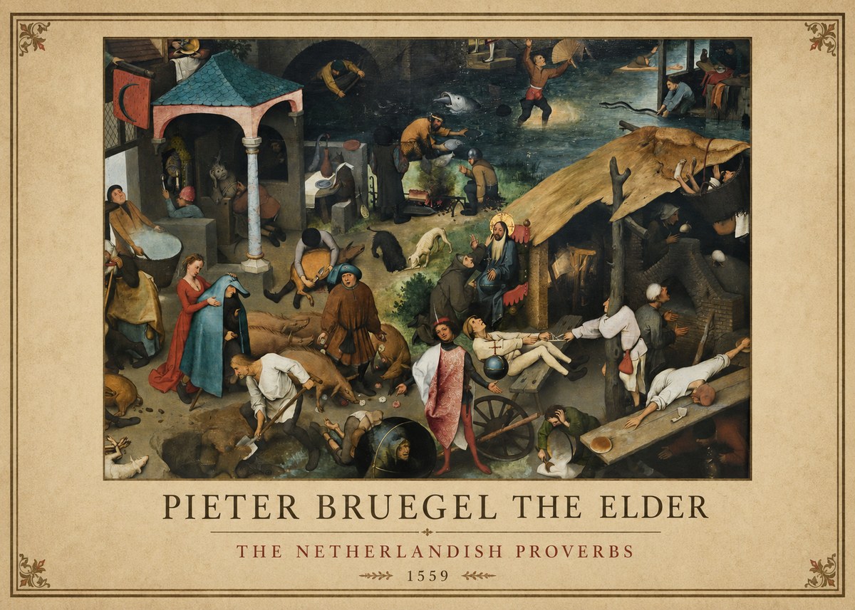 Pieter Bruegel The Netherlandish Proverbs III No1 - Juliste