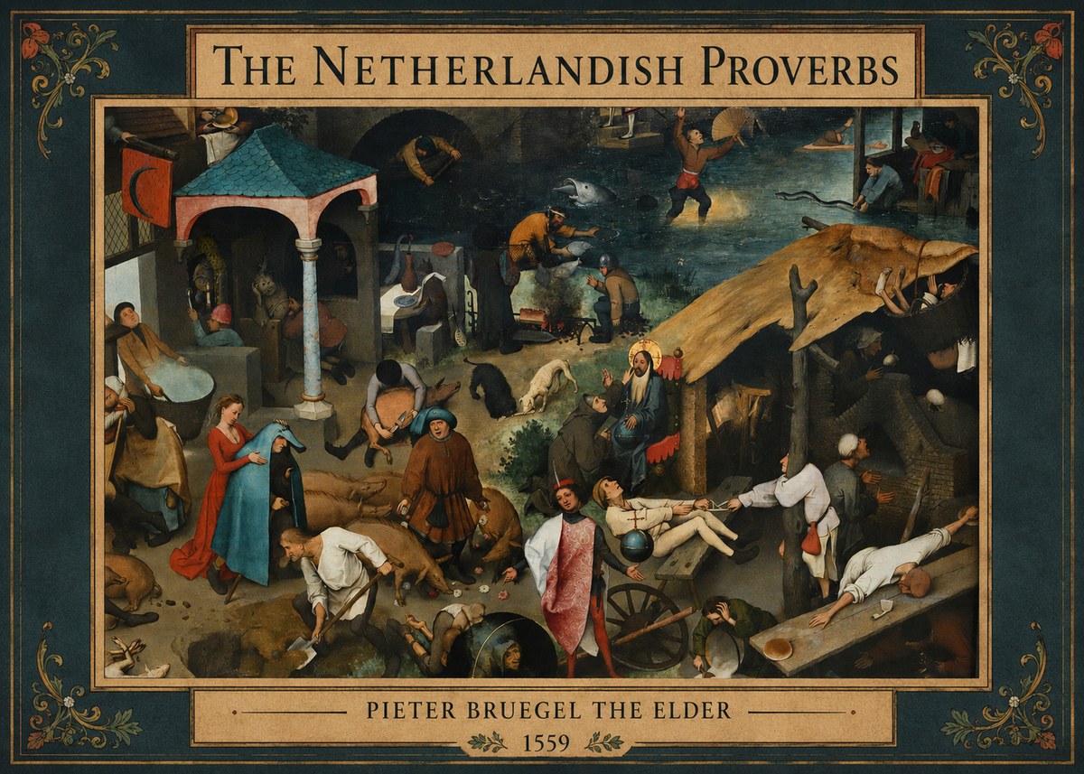 Pieter Bruegel The Netherlandish Proverbs III No3 - Juliste